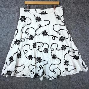 Vintage Jody California Skirt Womens 2XL White Black Textured Romantic Y2K